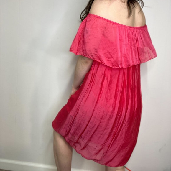 Aldo Marino Positano Italian Silk Blend Summer Dress in Pink - Picture 2 of 15